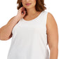 ID Ideology Women's Birdseye Mesh Tank Top White Size 1X