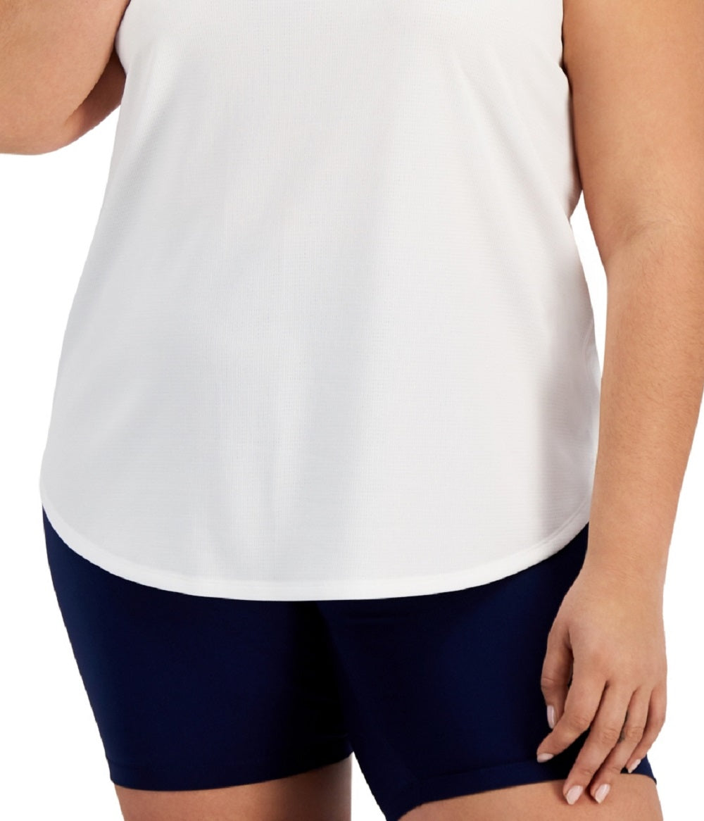 ID Ideology Women's Birdseye Mesh Tank Top White Size 1X