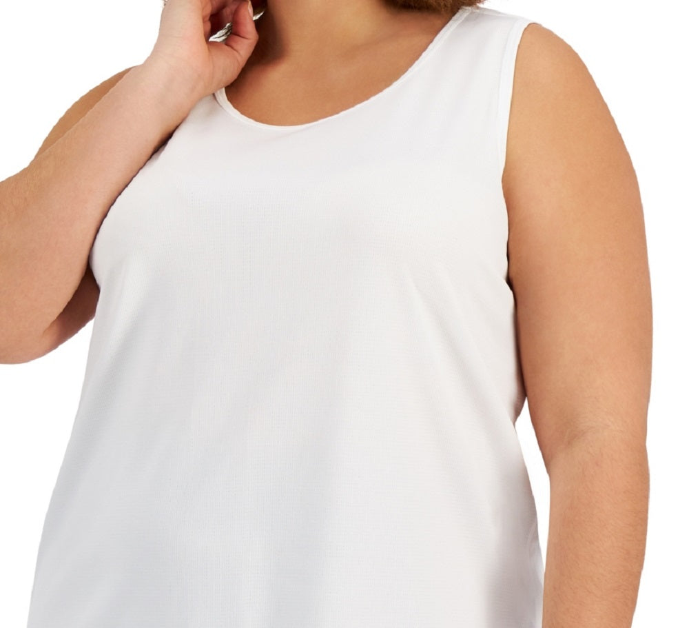ID Ideology Women's Birdseye Mesh Tank Top White Size 4X
