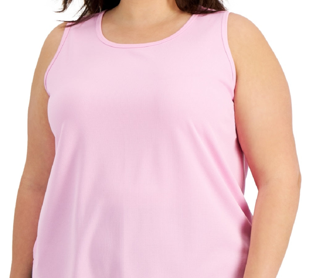 ID Ideology Women's Birdseye Mesh Tank Top Pink Size 1X