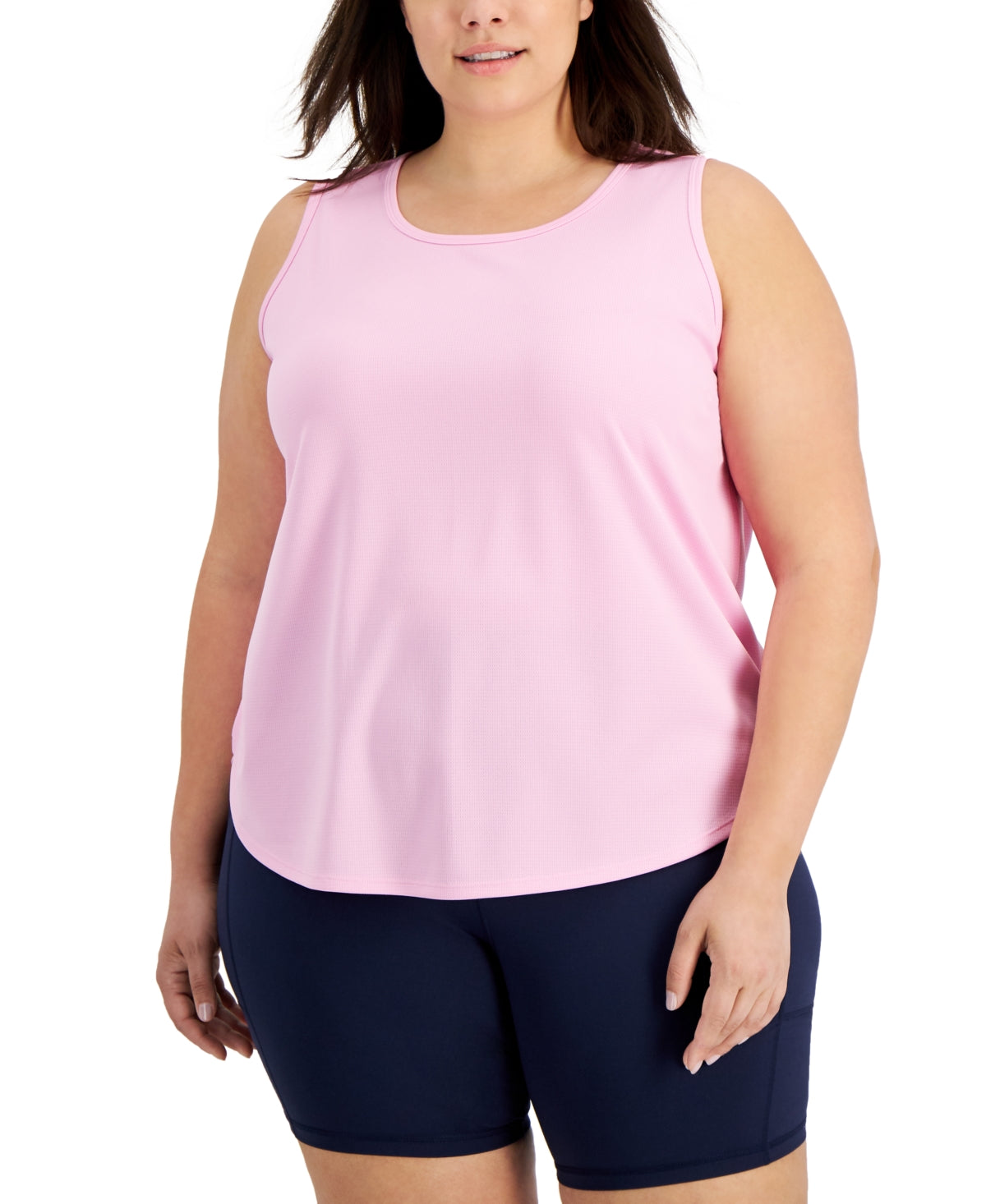 ID Ideology Women's Birdseye Mesh Tank Top Pink Size 1X