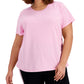 ID Ideology Women's Birdseye Mesh T-Shirt Pink Size 2X