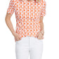 Charter Club Women's Cotton Printed Boat Neck Top Orange Size Medium