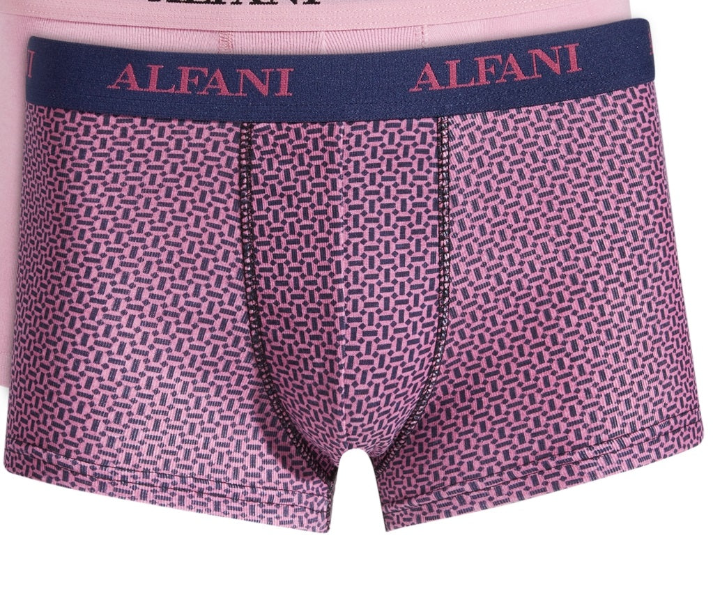 Alfani Men's 5 Pk Solid & Geo Print Trunks Purple Size Large