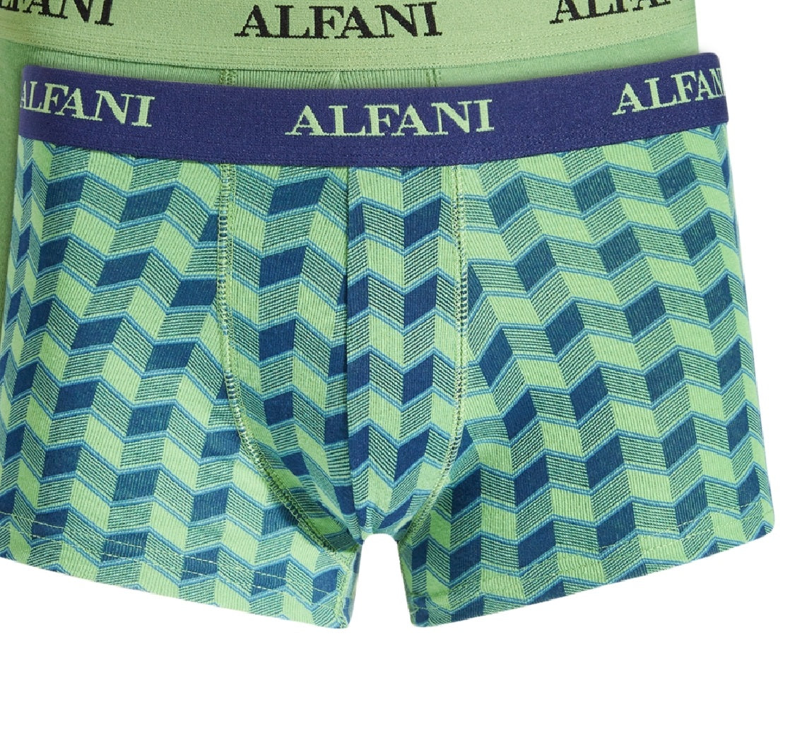 Alfani Men's 5 Pk Chevron & Solid Trunks Green Size Large