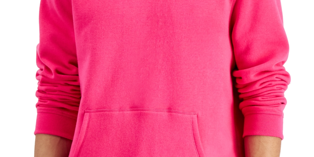ID Ideology Men's Solid Fleece Hoodie Pink Size Large