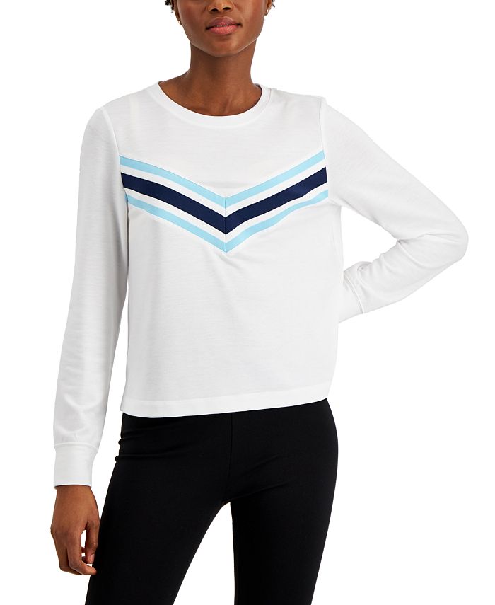 ID Ideology Women's Active Chevron Top White Size Small