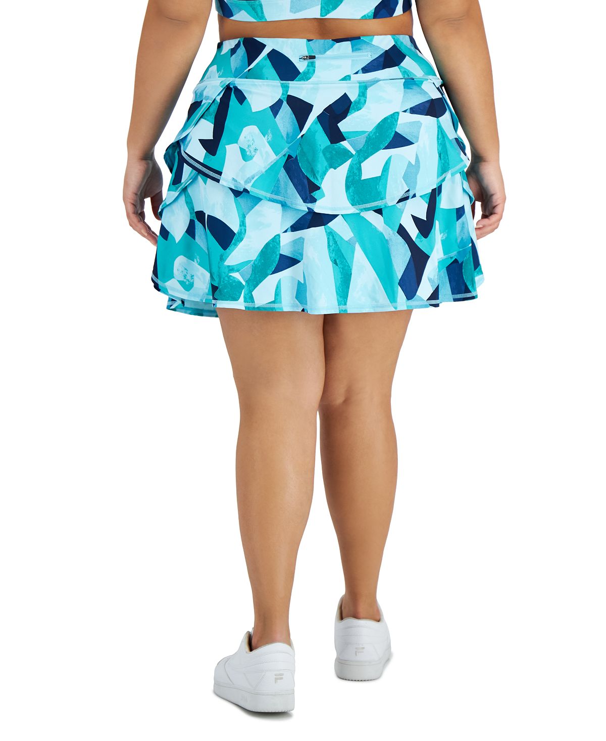 ID Ideology Women's Printed Flounce Skort Blue Size 2X