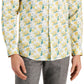 Bar III Men's Slim Fit Watercolor Floral Dress Shirt Yellow Size X-Large
