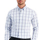 Club Room Men's Slim Fit 4 Way Stretch Gingham Dress Shirt Blue Size Large