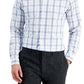 Club Room Men's Slim Fit 4 Way Stretch Gingham Dress Shirt Blue Size Large