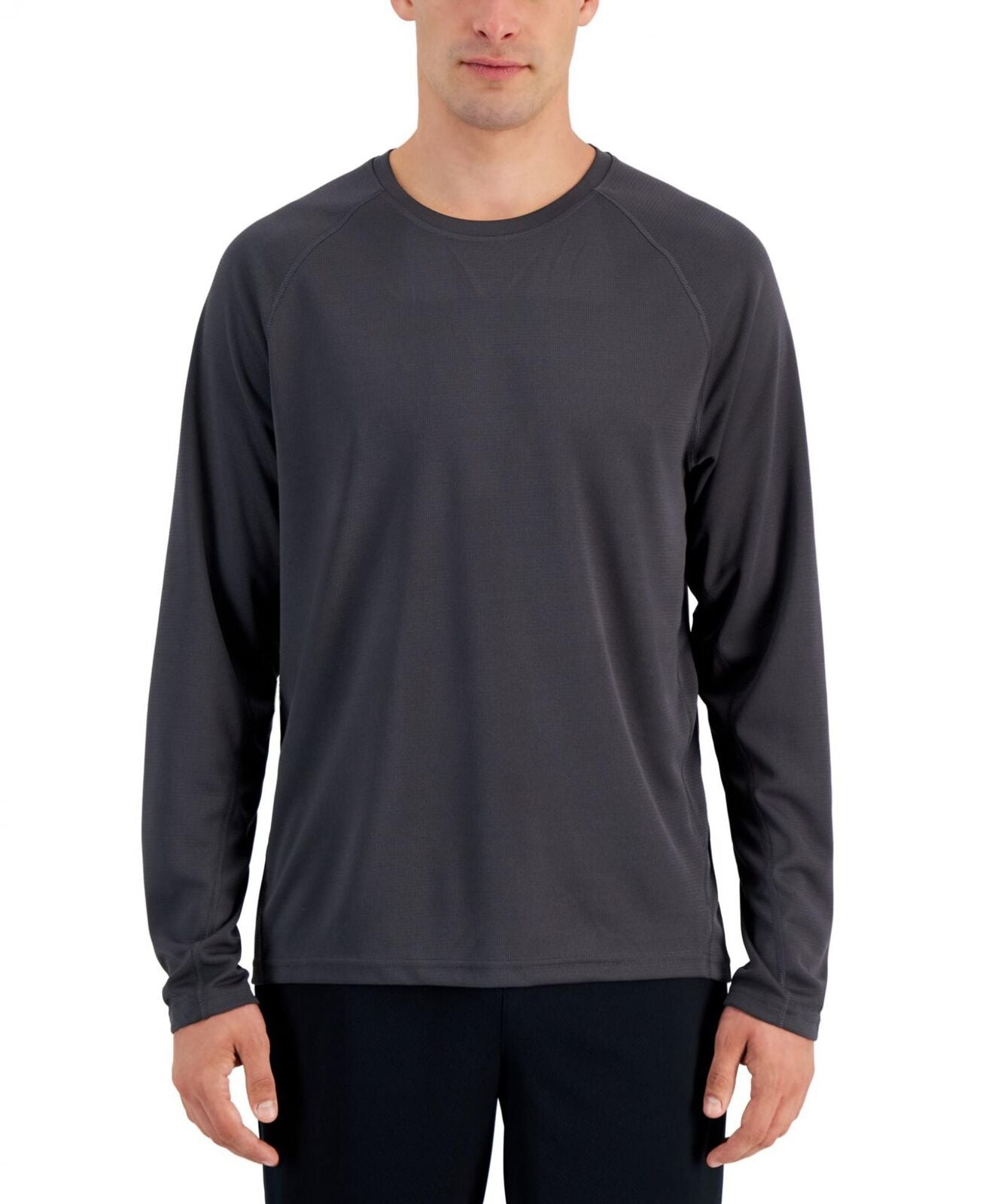 ID Ideology Men's Rapidry Moisture Wicking Mesh Raglan Sleeve T Shirt Gray Size Large
