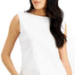 Karen Scott Women's Cotton Boat Neck Tank Top White Size Large