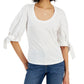 INC International Concept Women's Tie Sleeve Top White Size XX-Large