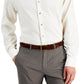 Alfani Men's Regular Fit 2 Way Stretch Herringbone Dress Shirt Brown Size 34X35
