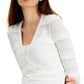 Charter Club Women's Mixed Stitch Button Cardigan White Size Large