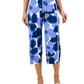 JM Collection Women's Floral Print Lounge Pants Blue Size X-Large