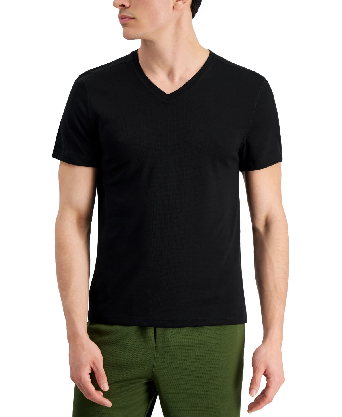 ID Ideology Men's Birdseye Mesh V Neck T-Shirt Black Size XXL