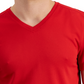 ID Ideology Men's Birdseye Mesh V Neck T-Shirt Red Size Large