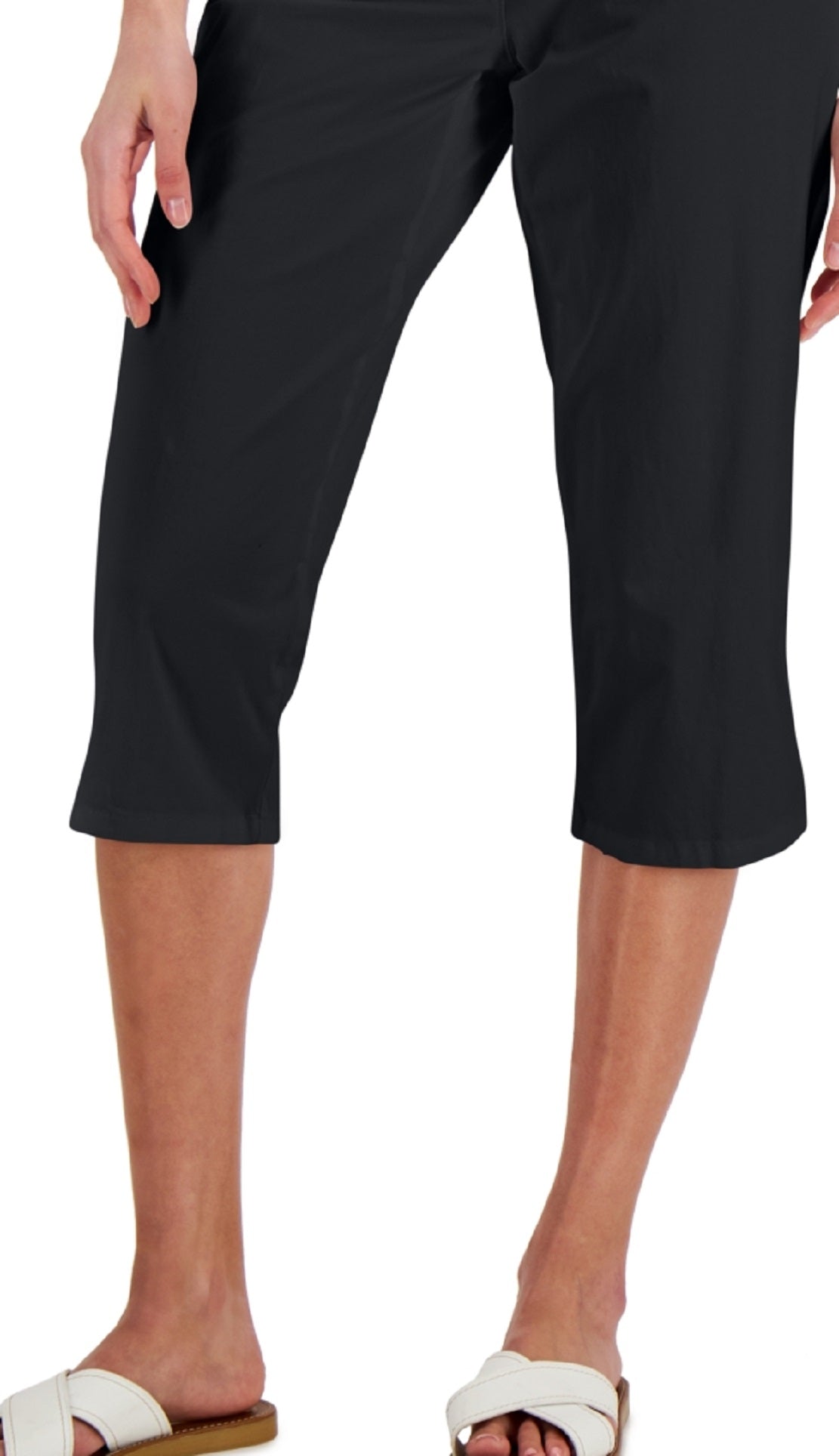 Karen Scott Women's Comfort Waist Capri Pants Black Size 8 Petite