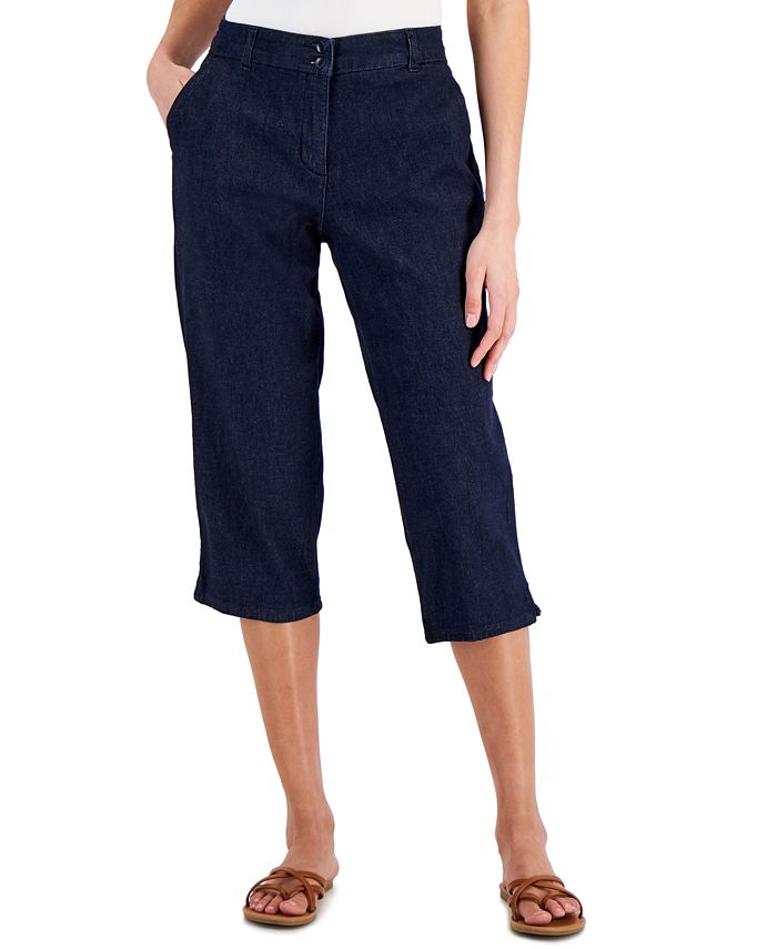 Karen Scott Women's Comfort-Waist Capri Pants Blue Size 14