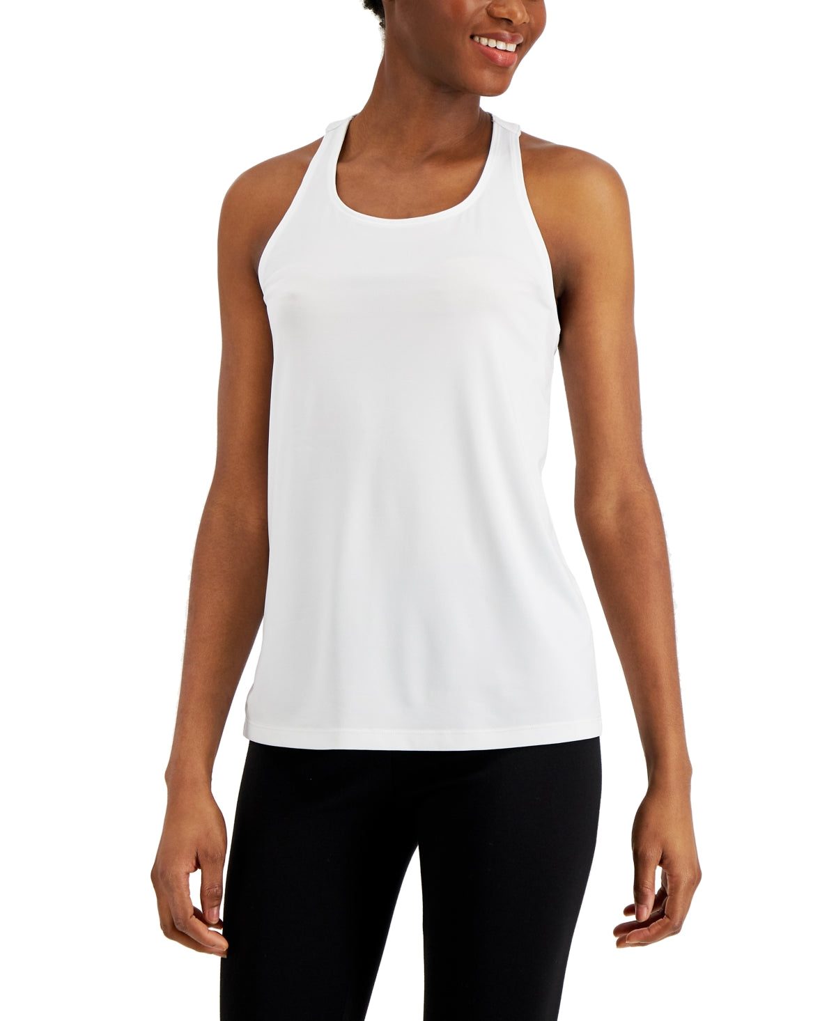 ID Ideology Women's Active Racerback Tank Top White Size Large