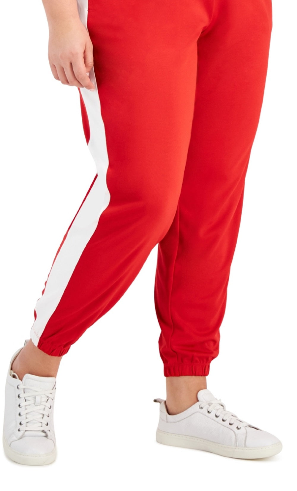 ID Ideology Women's Racing Stripe Joggers Red Size 1X