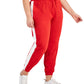 ID Ideology Women's Racing Stripe Joggers Red Size 3X