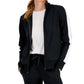 ID Ideology Women's Zip Striped Sleeve Track Jacket Black Size Small