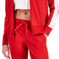 ID Ideology Women's Zip Striped Sleeve Track Jacket Red