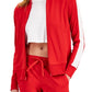 ID Ideology Women's Zip Striped Sleeve Track Jacket Red
