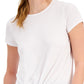 ID Ideology Women's Knot Front T-Shirt White Size Small