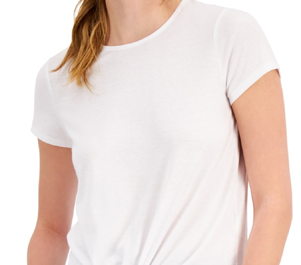 ID Ideology Women's Knot Front T-Shirt White Size Small