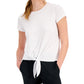 ID Ideology Women's Knot Front T-Shirt White Size Large
