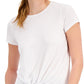 ID Ideology Women's Knot Front T-Shirt White Size Large