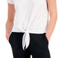 ID Ideology Women's Knot Front T-Shirt White Size Large
