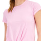 ID Ideology Women's Knot Front T-Shirt Pink Size Large