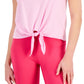ID Ideology Women's Knot Front T-Shirt Pink Size Large