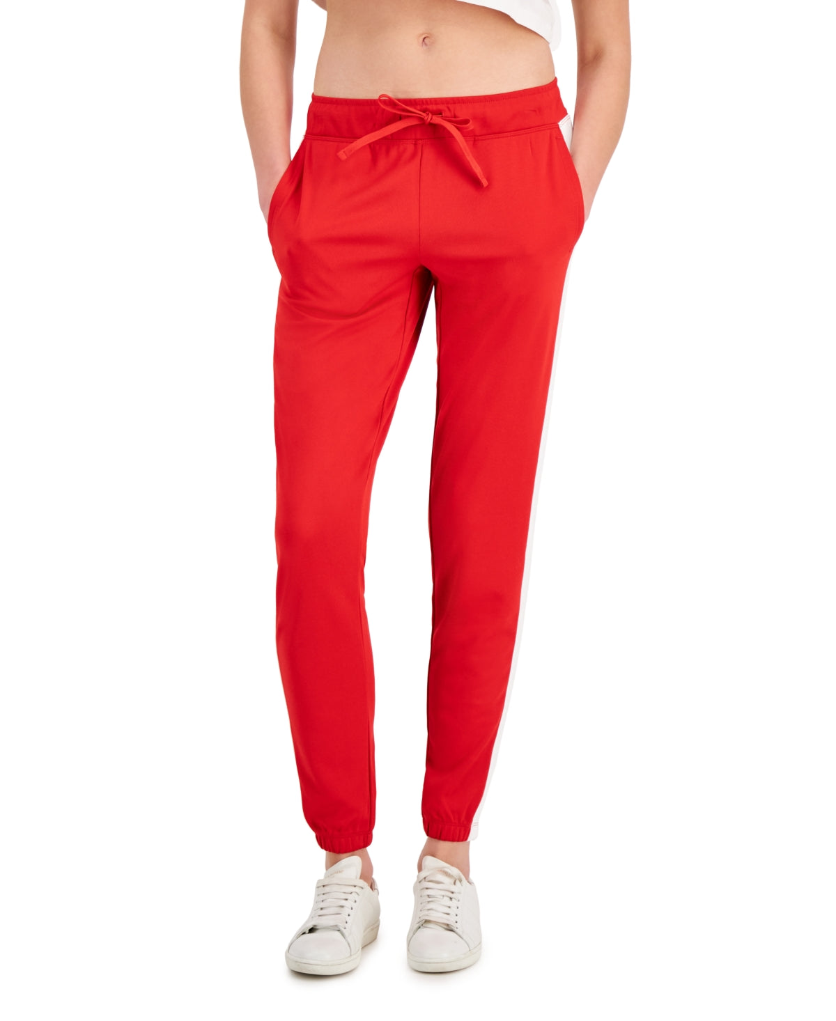 ID Ideology Women's Tricot Colorblocked Joggers Red Size Large