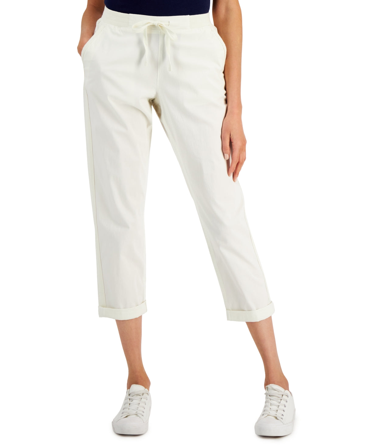 Style & Co Women's Pull On Cuffed Pants Beige Size Large