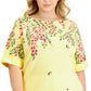 Karen Scott Women's Boat Neck Top Yellow Size 1X