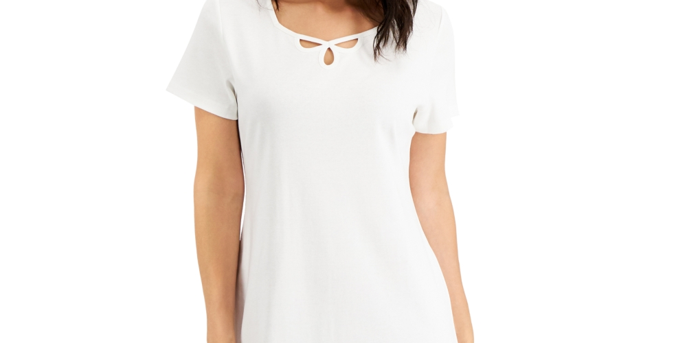 Karen Scott Women's Sweetheart Cut-Out Dress White Size Large
