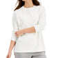 Karen Scott Women's Cotton High Low Sweatshirt White Size X-Large