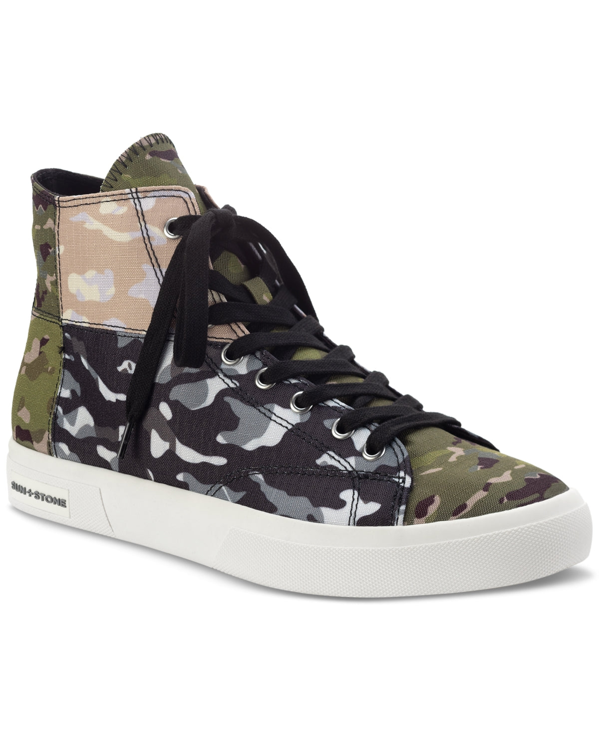 Sun + Stone Men's Bandana Print Patchwork Lace Up High Top Sneakers Green Size 12 M
