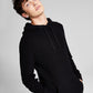 And Now This Men's Ribbed Knit Pullover Hooded Sweater Black