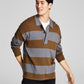 And Now This Men's Striped Rugby Long Sleeve Sweater Green Size Small
