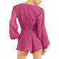 GUESS Women's Abigail Gauze Crop Top Purple Size Large