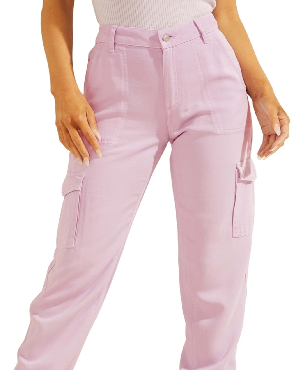 GUESS Women's Bowie Cargo Chino Pants Purple Size 27