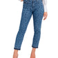 GUESS Women's Girly Animal Print Jeans Blue