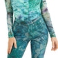 GUESS Women's Kimbra Shirred Mesh Top Blue Size X-Small